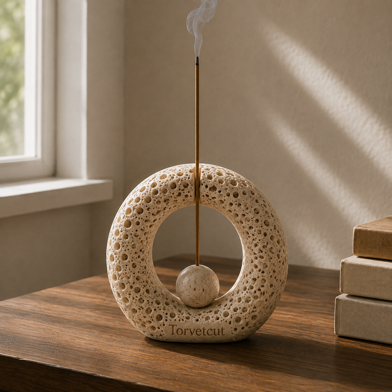 Torvetcut Lunar Halo Sculptural Incense Holder