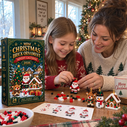 🎄 24-Day Mini Christmas Brick Ornament Advent Calendar – 24 Unique Buildable Holiday Models