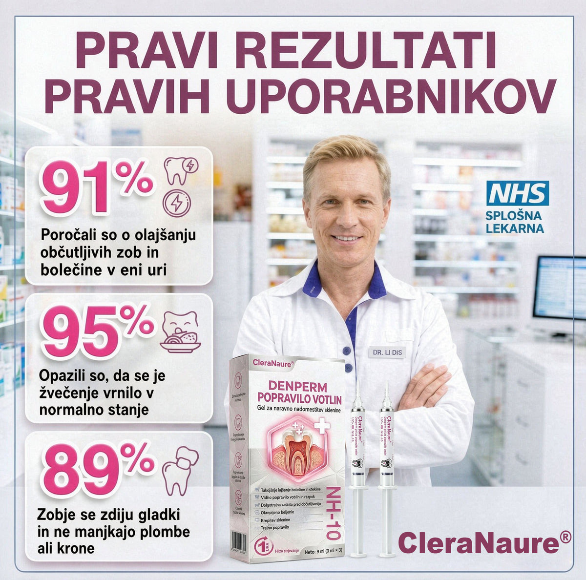 CleraNaure® DenPerm gel za obnovo kariesnih lukenj in naravno polnjenje sklenine