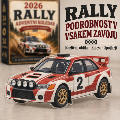 🏎️ Reli božični adventni koledar 2026 – 24 dni polnih hitrosti in vznemirjenja, 24 reli dirkalnih avtomobilov za zbiranje (2D modeli)🥇