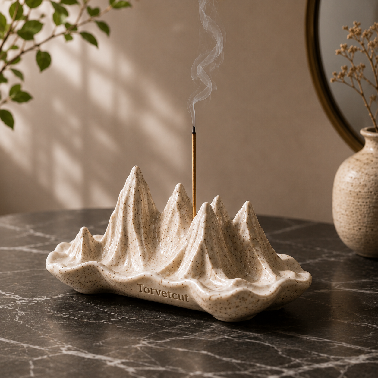 Torvetcut Mountain Peaks Sculptural Incense Holder