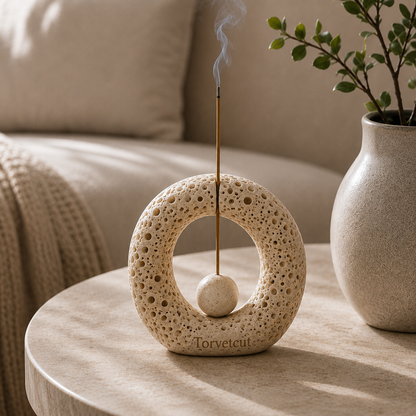 Torvetcut Lunar Halo Sculptural Incense Holder