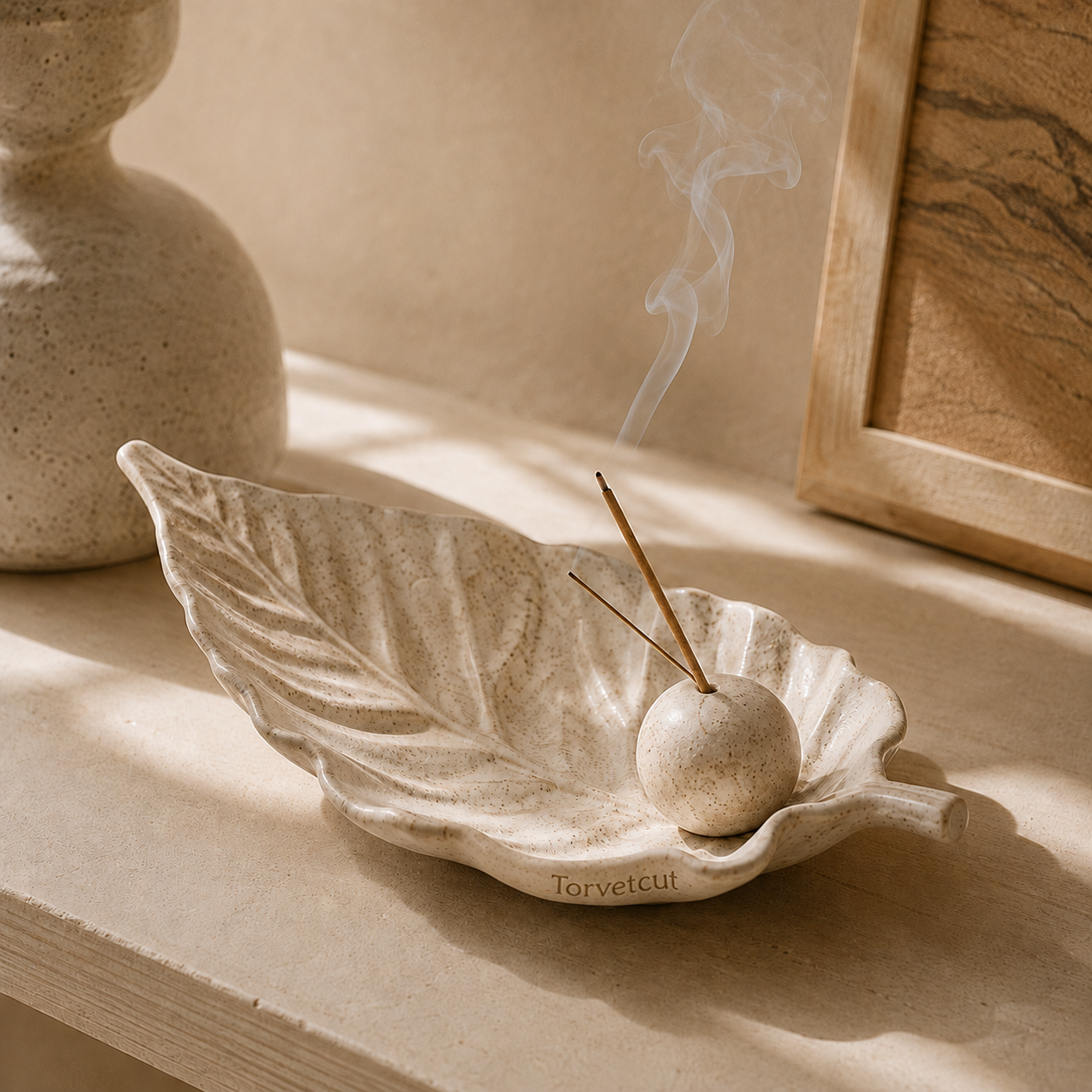Torvetcut Botanical Leaf Sculptural Incense Holder