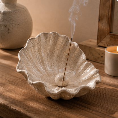 Torvetcut Ocean Shell Sculptural Incense Holder